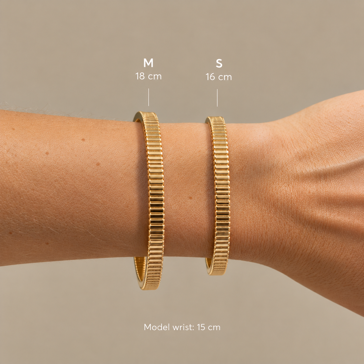 Ribbed bangle Duo — Gold & Silver