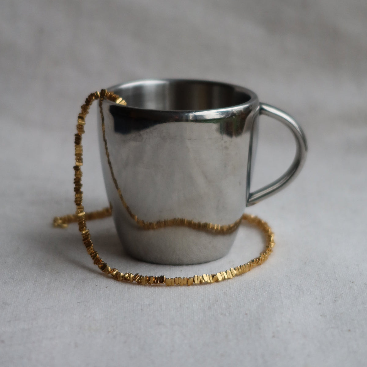 Gold brick necklace