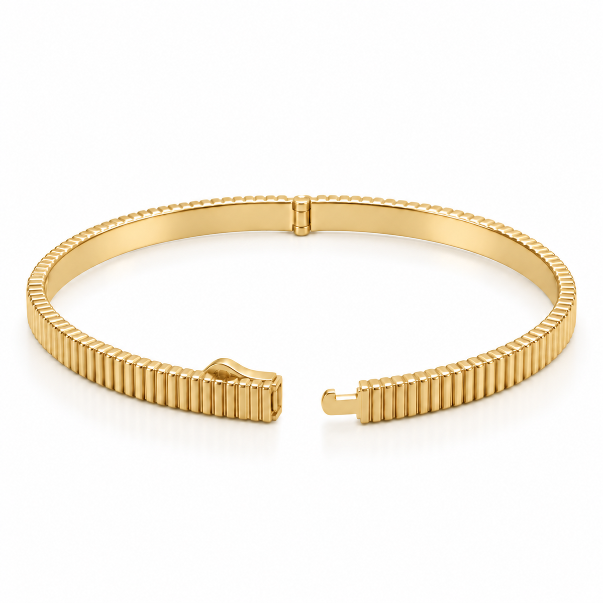 Ribbed bangle Duo — Gold & Silver